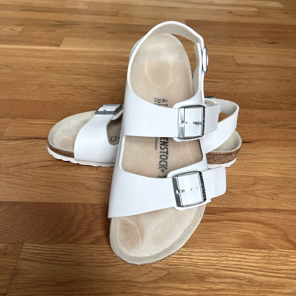 Birkenstock Milano Birko-Flor Sandals White Size 10 (41)